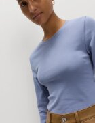 Marks & Spencer Слим блуза с овално деколте Прашно синьо