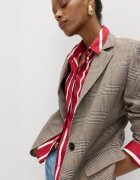Marks & Spencer Стандартна риза с десен Бял/Аленочервен