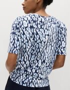 Marks & Spencer Свободна тениска с модал Бял/Океанско синьо