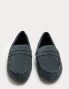 Marks & Spencer Велурени мокасини Бледозелен
