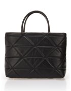 Massimo Castelli Кожена чанта Tote с капитониран дизайн - Черен