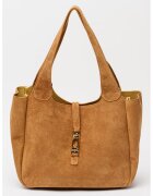 Massimo Castelli Велурена чанта с отделящ се вътрешен несесер - Коняк кафяв