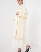 MAX&Co. Палто с необработена вълна и кашмир Мръснобял