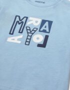 Mayoral Памучна тениска с надпис Бял/Лавандула