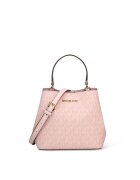 Michael Kors Чанта от платно с монограм - Светлорозов - 17 x 20 x 10.8 cm