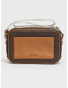 Michael Kors Чанта през рамо Maeve с монограм - Черен/Канелено кафяво