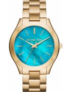 Michael Kors Дамски часовник Michael Kor - Неръждаема стомана - 42 мм - златист/тюркоаз