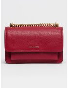 Michael Kors Кожена чанта Claire за рамо - Тъмночервен