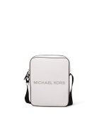 Michael Kors Кожена чанта през рамо Erevan Prime с лого - Бял