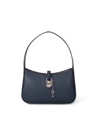 Michael Kors Кожена чанта за рамо Eris Pro с аксесоар с лого - Тъмносин