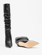 Michael Kors Кожени ботуши с ток стилето Черен