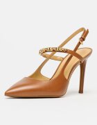 Michael Kors Кожени обувки Dina Flex с висок ток Карамел