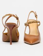 Michael Kors Кожени обувки Dina Flex с висок ток Карамел