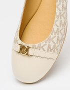Michael Kors Кожени пантофки Mandy с лога Слонова кост/Кафяв
