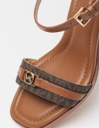 Michael Kors Кожени сандали Mandy с масивен ток Тъмнокафяв