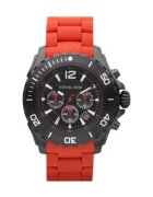 Michael Kors Мъжки часовник - Неръждаема стомана/Каучук - 47мм - Червено/Черно