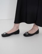 Michael Kors Пантофки Milan с квадратен връх и лого Черен