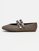 Michael Kors Пантофки Rowen от еко кожа с монограм Черен/Кафяв