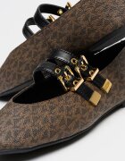 Michael Kors Пантофки Rowen от еко кожа с монограм Черен/Кафяв