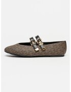 Michael Kors Пантофки Rowen от еко кожа с монограм - Черен/Кафяв