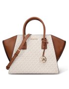 Michael Kors Шопинг чанта от еко кожа Atheria с монограм - Бял/Кафяв