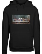 Mister tee Худи с фигурален принт и джоб кенгуру Черен/Мръснобял/Син