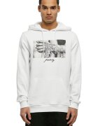 Mister tee Худи с фото щампа - Бял/Сив