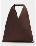 MM6 MAISON MARGIELA Текстилна ръчна чанта с капси - Тъмнокафяв