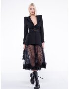 Monarh design Fusta midi din dantela cu volan din tulle