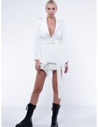 Monarh design Мини пола с волани от коприна и метални халки White