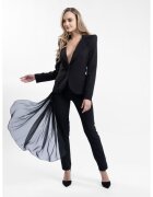 Monarh design Pantaloni conici cu fronseu si volan lateral