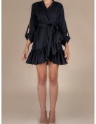 Monarh design Рокля с широки маншети и волани Black