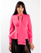 Monarh design Sacou cu esarfe si talie structurata Pink