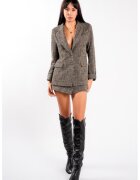Monarh design Sacou din tweed cu revere decupate