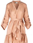 Monarh design Wrap Dress With Ruffles & Wide Cuffs