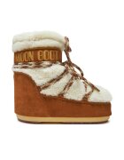 Moon Boot Дамски ботуши Whisky/Off White - естествена кожа - кафяв/бял