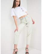Moschino Jeans Къса тениска с овално деколте - Оранжев/Бял/Син