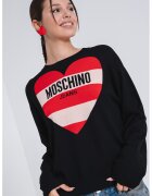 Moschino Jeans Кашмирен пуловер с лого - Червен/Черен