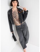 Moschino Jeans Късо дънково яке - Избеляло черно