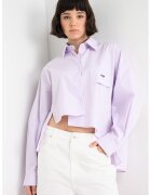 Moschino Jeans Памучна асиметрична риза - Лилав