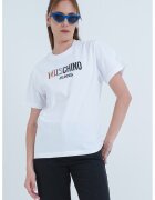 Moschino Jeans Памучна тениска с лого - Черен/Бял