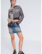Moschino Jeans Пуловер с вълна с лого - Тъмнокафяв/Бежов