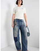 Moschino Jeans Разкроени дънки деграде - Петролно синьо