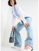 Moschino Jeans Широки дънки със захабен ефект - Пастелносин