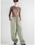 Moschino Jeans Слим блуза с животинска шарка - Черен/Кафяв