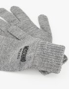 Moschino Плетени ръкавици с лого Меланж тъмно сиво