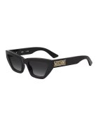 Moschino Правоъгълни слънчеви очила Cat-Eye с градиента - Златист/Черен