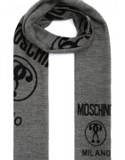Moschino Шал от вълнена смес с контрастно лого
