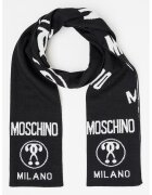 Moschino Шал с вълна и контрастно лого