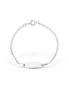 MOSV Детска гривна от 18 KT бяло злато - плочка за персонализация